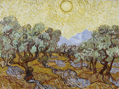 Vincent Van Gogh; Olivos con cielo amarillo y sol, 1889, Minneapolis Institute of Arts, Minneapolis