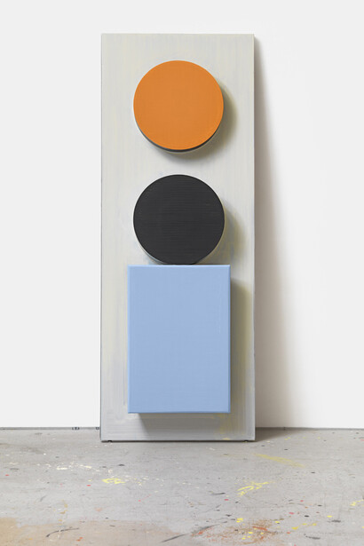 Thomas Scheibitz, Marfa, 2014, wood, MDF, lacquer, oil paint, 74 x 27 1/2 x 7 inches; 188 x 70 x 18 cm. Courtesy the artist and Tanya Bonakdar Gallery, New York