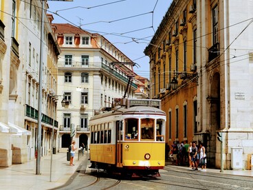 I famosi tram di Lisbona, Portogallo