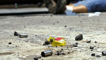 Casquillos de bala en la escena de un crimen en México