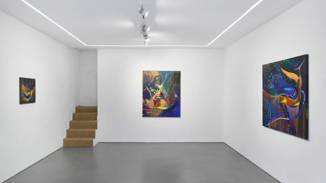 Rember Yahuarcani, Here lives the origin, exhibition view. Courtesy of Josh Lilley Gallery