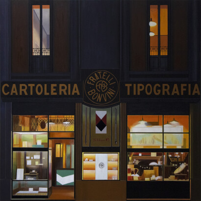 Marta Mez, Bonvini, olio su tela, 180x180, 2021