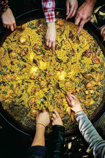 Paella is the traditional rice dish famed of Spain. Photography by Joan Pujol-Creus