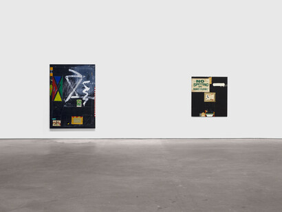 Installation view, Raymond Saunders: Post No Bills, David Zwirner, New York, February 22–April 6, 2024.
Courtesy David Zwirner