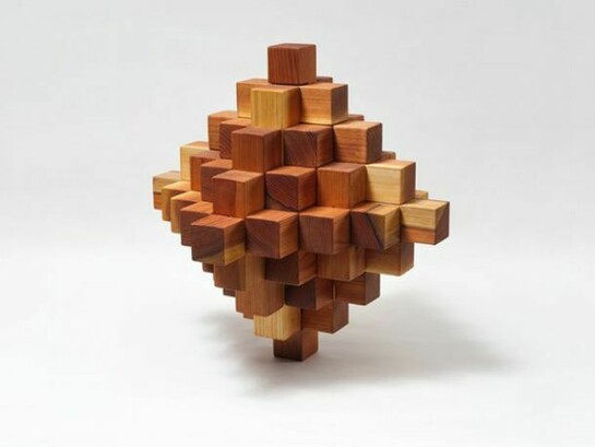 Matt Johnson, 33 Piece Kumiki, 2013, Redwood, 68.6 x 68.6 x 68.6 cm, 27 x 27 x 27 ins, Copyright The Artist, Courtesy Alison Jacques Gallery, London