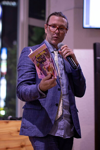 Jordan A. Y. Smith giving a reading