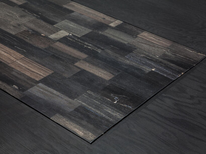 Rick Owens, Plug Table (petrified wood), 2012, petrified wood, black plywood, h77 l360 w115 cm / h30.3 l141.7 w45.3 in, limited edition of 4 + 2 ap, Courtesy of Carpenters Workshop Gallery