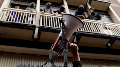 Manifestación en apoyo al Patio Maravillas en Madrid