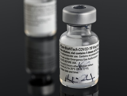 Vials from the first COVID-19 vaccination. Science Museum Group. Courtesy of National Museum of Scotland