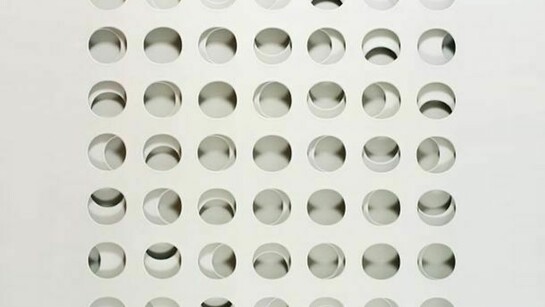 Paolo Scheggi, Intersuperficie curva bianca, 1966, (PS 0059), acrylic on overlapping canvas, 133 x 133 x 6 cm, Private Collection