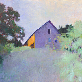 Wolf Kahn, Barn Atop a Ridge (detail), 1987, Oil on canvas, 72 x 84 inches, 182.9 x 213.4 cm. Signed: "W Kahn" (lower center) 