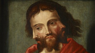 "Cristo con los tres rostros (la santa trinidad)", anónimo neerlandés, óleo sobre madera, siglo XVII