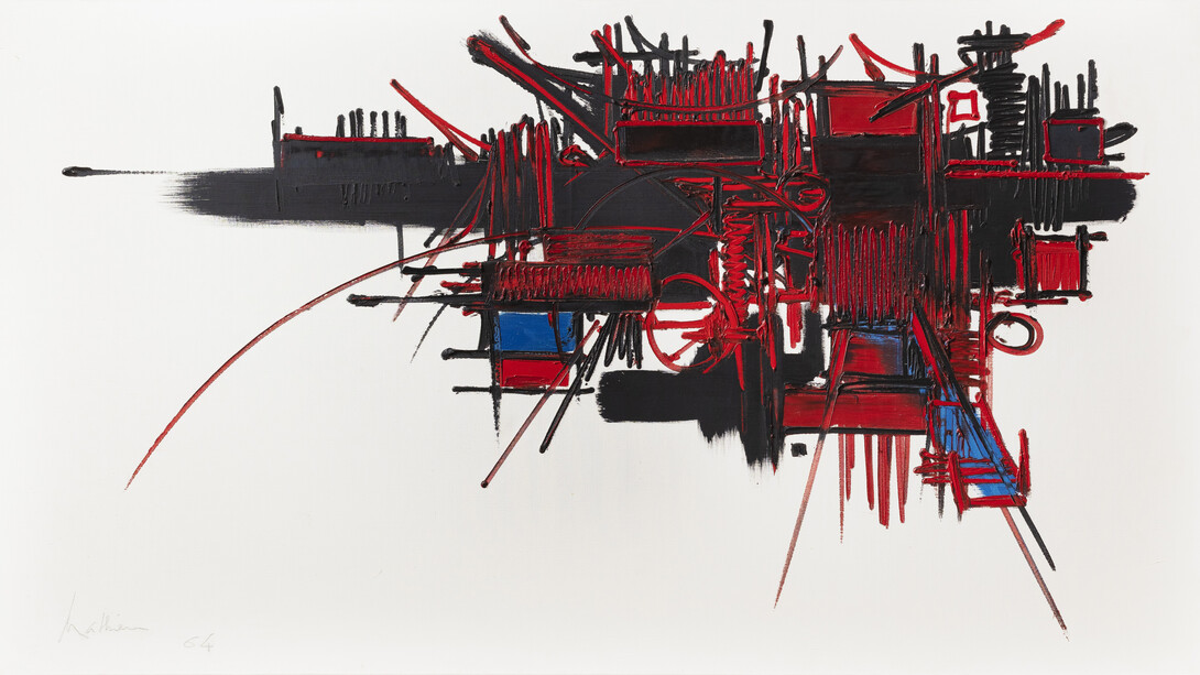 Lines in motion, artwork in exhibition. Courtesy of Opera Gallery