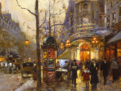 Édouard Léon Cortès, Théâtre du Vaudeville, óleo sobre tela, s.d.