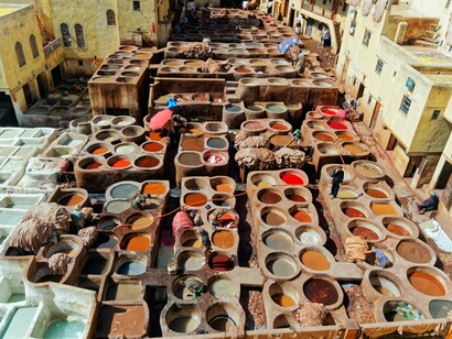 The iconic tannery of Fez, reflecting the centuries of skilled labour