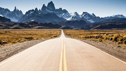 Carretera en la Patagonia argentina