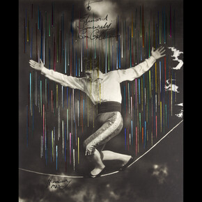 Maurizio Anzeri, Galliano, 2018, Embroidery on found photograph 19 x 15 inches. Courtesy of the artist and Haines Gallery
