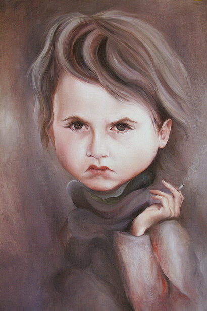 Nir Hod, Genius, 2012,Oil on canvas, 58 x 43 in / 147.3 x 109.2 cm. Courtesy Paul Kasmin Gallery, New York
