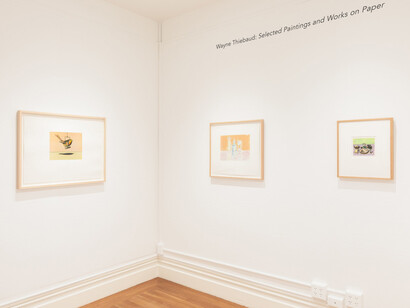 Wayne Thiebaud, Selected paintings and works on paper, exhibition view. Courtesy of Paul Thiebaud Gallery