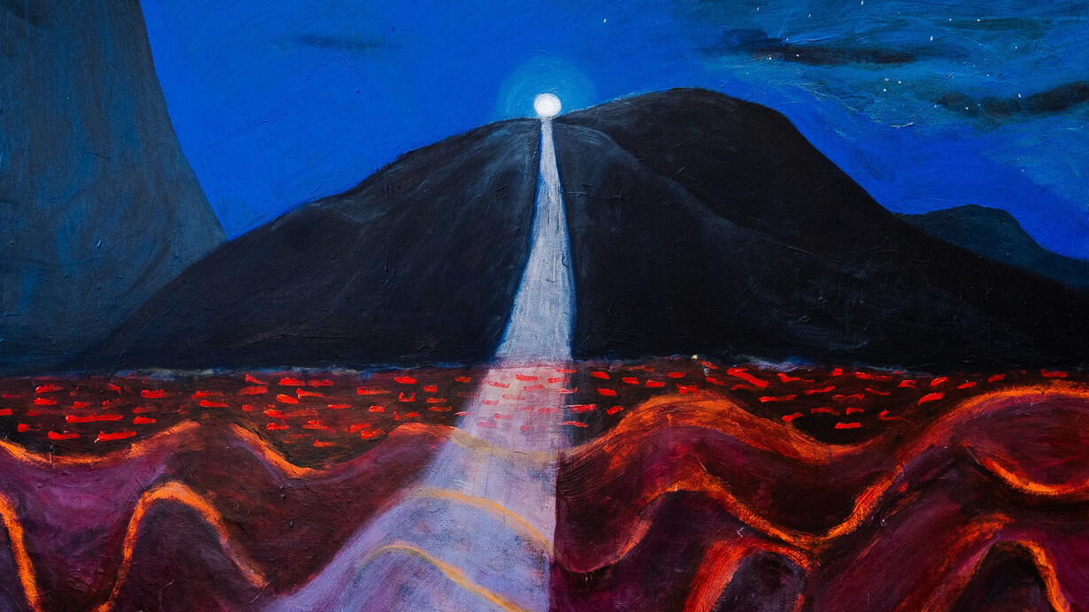 Jocelyn Fine, And the moonbeam kisses the sea, fine (detail), 2026. Courtesy of Kaliner Gallery