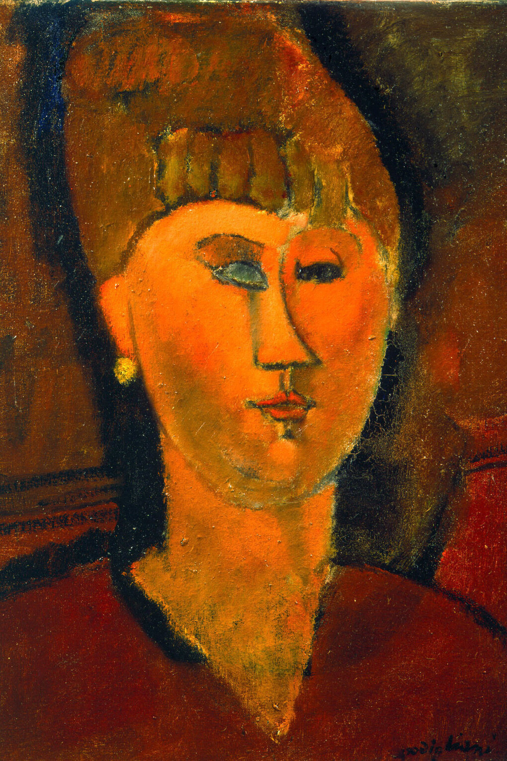 Amedeo Modigliani, La ragazza rossa (Testa di donna dai capelli rossi), 1915, olio su tela, Dono del Comitato Torino '61, Torino, 1962, GAM – Galleria Civica d’Arte Moderna e Contemporanea, Torino
