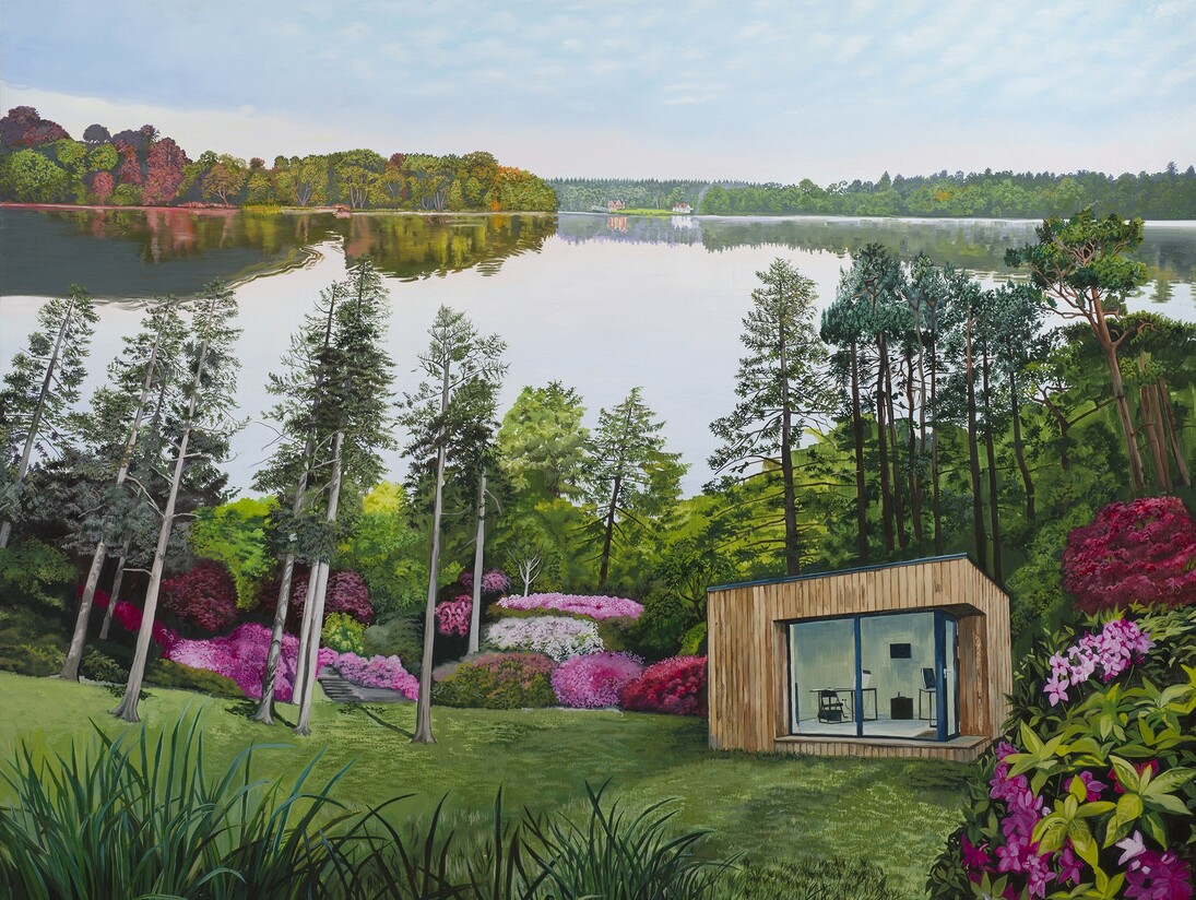 Natasha Kissell, Still Waters, 2015, Oil on canvas, 48 x 50 in / 122 x 127 cm, courtesy of Eleven, London 
 

