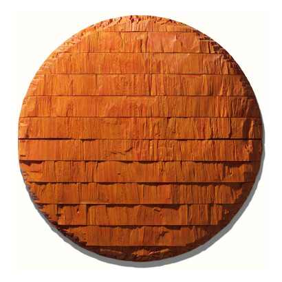 Joe Segal, Conversion III, 2014, 32 x 32 in, wood mixed media