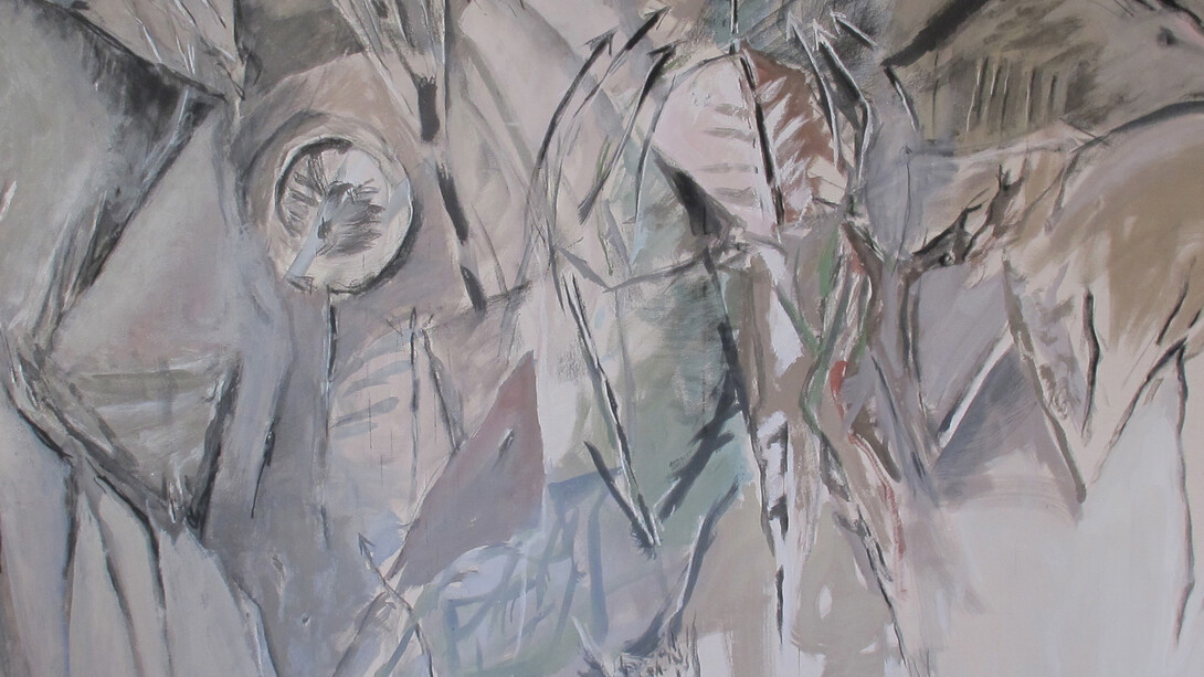 Claude Troin, L’apparition de homme, 2014, 342 x 201 cm, mixed technique on canvas
