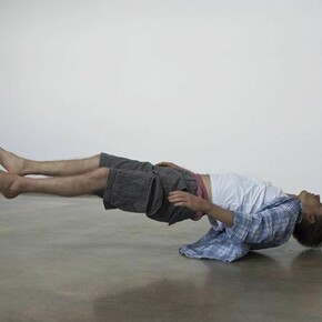 Tony Matelli. Josh, 2010. Silicone, foam, steel, hair, urethane, overall: 74 in. x 30 in. x 22 in. x (188 cm x 76 cm x 56 cm), Hall Collection. Photo by John Kennard