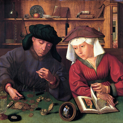 Quinten Metsys, The Moneylender and his Wife, 1514