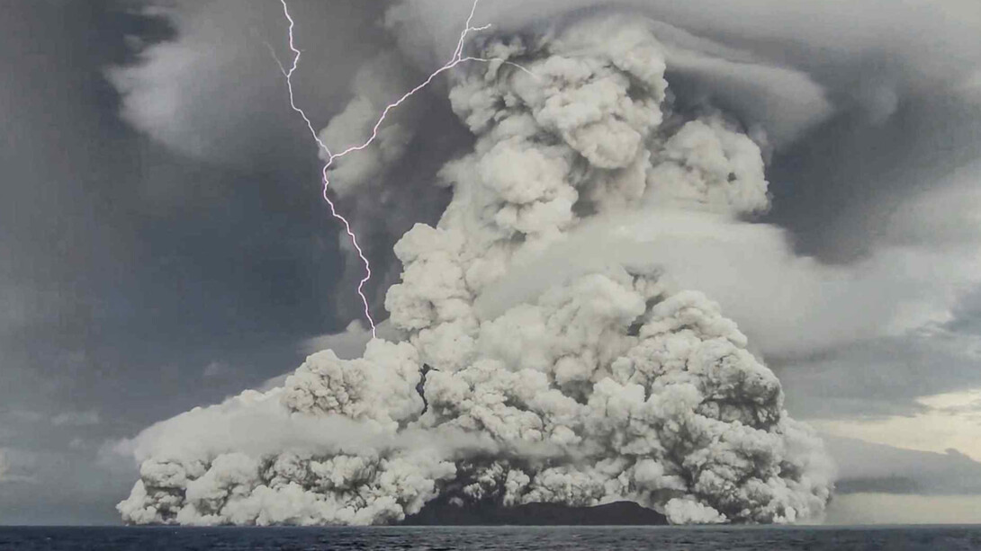 The underwater Hunga Tonga-Hunga Ha'apai volcano eruption on Jan. 15, 2022 spewed a staggering 50 million tons (45 million metric tons) of water vapor into the atmosphere
