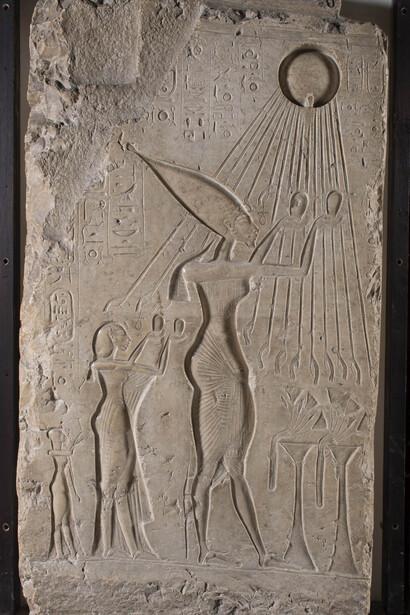On top of the pyramid. The civilization of ancient Egypt, artwork in exhibition. Courtesy of Shanghai Museum