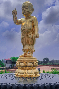 The little Buddha statue at the Maya Devi Temple in Lumbini, Nepal