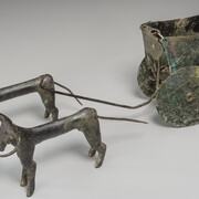 Anatolian
Wagon with Oxen
ca. 2000–1500 BC
Bronze
H. 6 5/16 in. (16.0 cm), L. 19 5/16 in. (49.0 cm), W. 4 3/4 in. (12.1 cm)
Sidney and Lois Eskenazi Museum of Art, Burton Y. Berry Collection