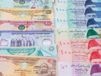 Various Pakistani banknotes, prominently displaying the distinctive 50 PKR currency bills alongside other denominations