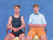 David Hockney, 
Augustus and Perry Barringer, 16-17 & 21 June (2014), 
Acrylic on canvas, 
91.4 x 121.9 cm © David Hockney,
Photo Credit: Richard Schmidt