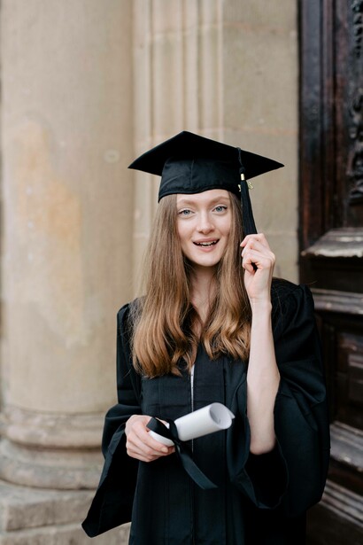 Woman smiling on graduation day