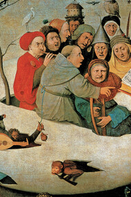 Jérôme Bosch. Le Concert dans l’œuf, entre 1453 et 1516. Huile sur toile, 108 × 126 cm. Palais des Beaux-Arts de Lille, Lille