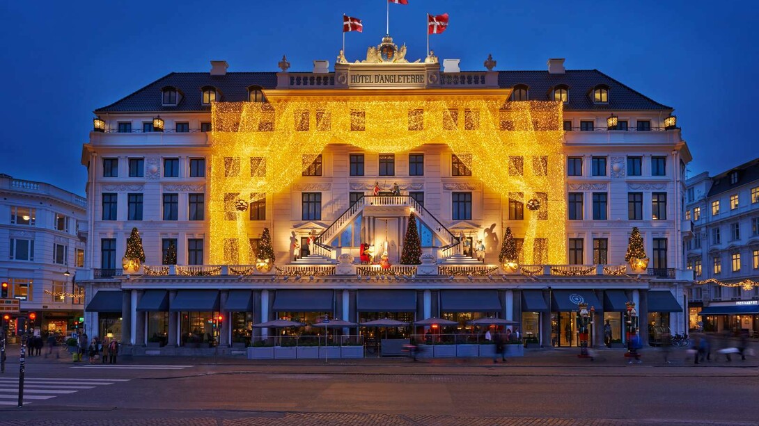Hotel d´Angleterre Christmas facade, Copenhagen, Denmark