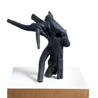 Cícero Alves dos Santos (Véio), O cão cucho, 2014, Tinta Acrílica e Madeira, 45 x 44 x 33 cm. ©João Liberato