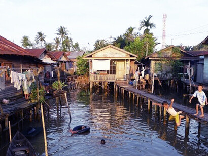 Palafitte nei canali di Banjarmasin