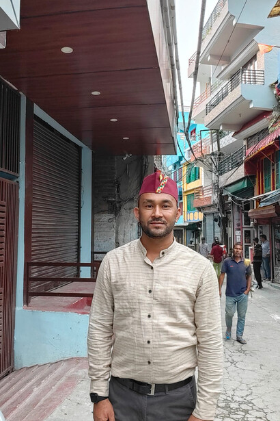 A native Kumaoni guy at the marketplace in Almora