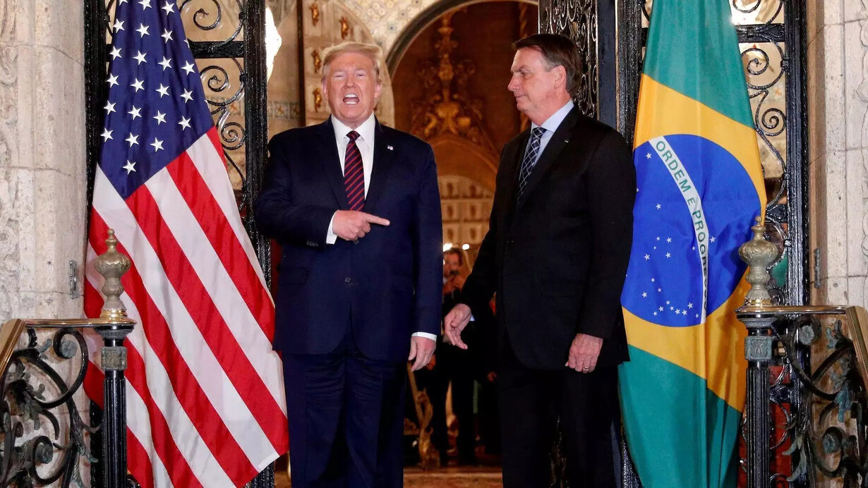 El presidente en funciones de los EE. UU., Donald Trump, y el presidente de Brasil, Jair Bolsonaro