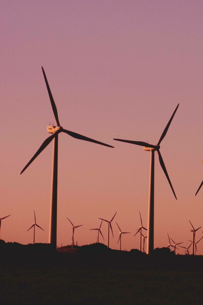 Windmills in the sunset