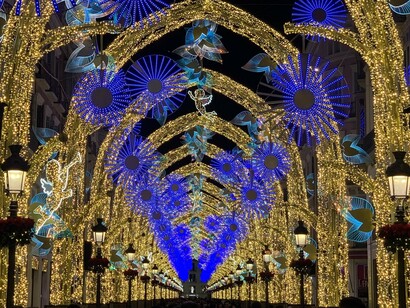 Las tradicionales luces navideñas en la Calle Larios, Málaga, España