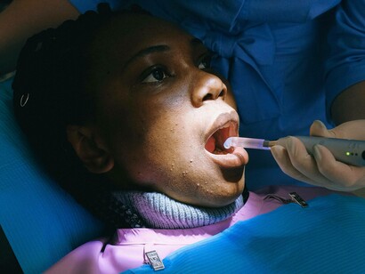 Patient at a dental check up