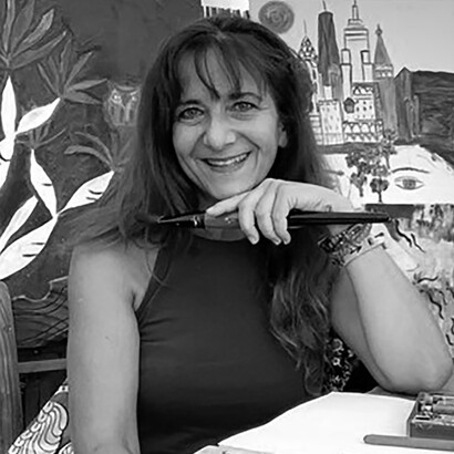 Mila Ortiz nel suo studio