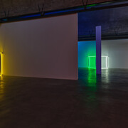 Dan Flavin, European couples, exhibition view. Courtesy of Gagosian Gallery