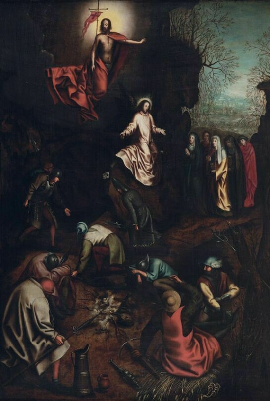 Pieter Brueghel il Vecchio, e bottega, La Resurrezione, 1563 ca. Olio su tavola, 107x73,8 cm Belgio, collezione privata