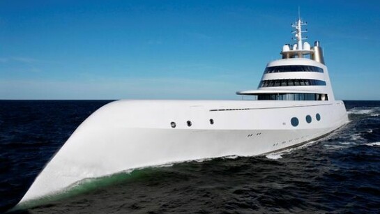 Yacht A photographed from Bow by yacht photographer Guillaume Plisson.